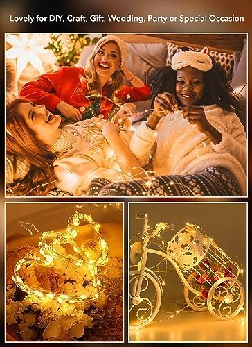 Brightown 12 Pack 7ft Battery Operated LED Fairy Lights for Xmas Decoration