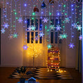 Snowflake LED Curtain Lights, Plug-in 19Ft/6M 96 LEDs Fairy String Lights