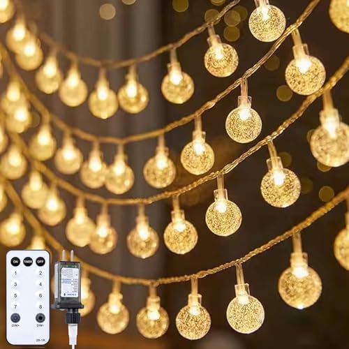 Minetom 33ft Plug in Star String Lights with Remote and Timer