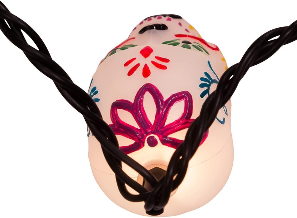 Kurt Adler UL 10-Light Day of The Dead Skull Light Set