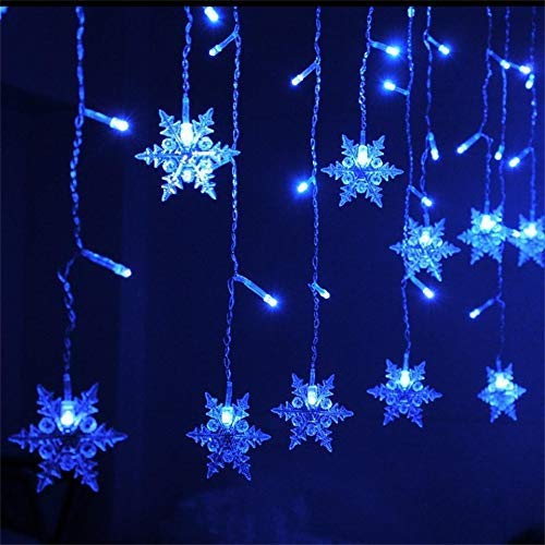 Snowflake LED Curtain Lights, Plug-in 19Ft/6M 96 LEDs Fairy String Lights