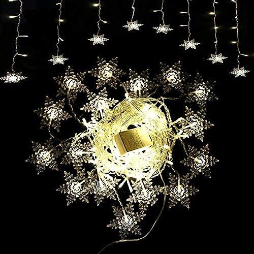 Snowflake LED Curtain Lights, Plug-in 19Ft/6M 96 LEDs Fairy String Lights