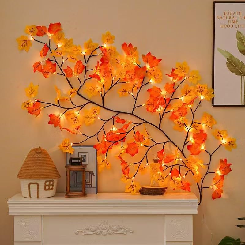 Bare Lamp LED Tree Branch Lights for Wall, Enchanted Willow Vine Lights for Bedroom, 72 Flower String Lights Decor and USB Powered,8 Lighting Modes for Indoor Window Wedding Decor (63in)