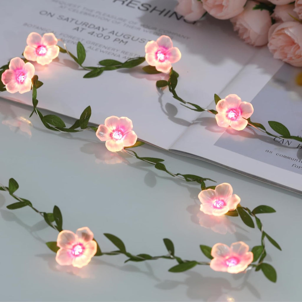 Cherry Blossom Vine Lights 13ft 40 LED Fairy Lights with Remote & Timer