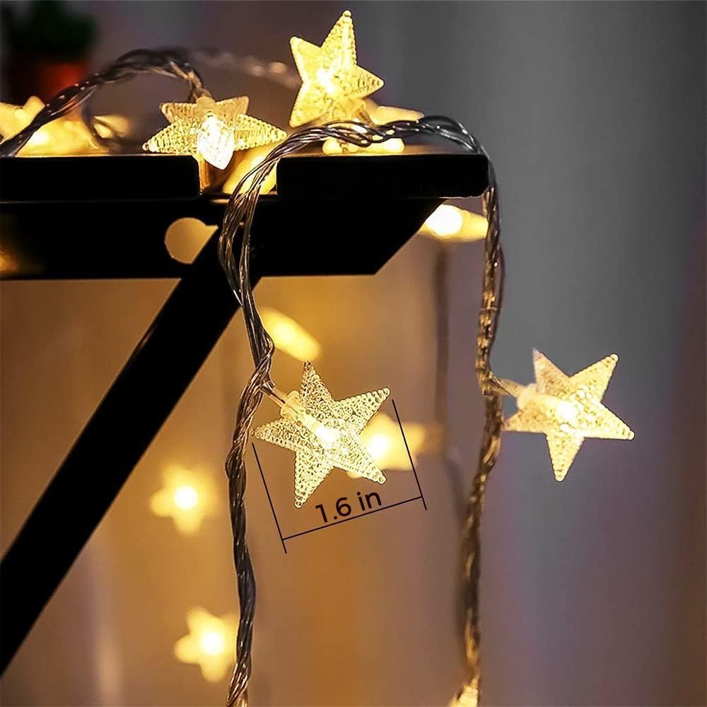 Minetom 33ft Plug in Star String Lights with Remote and Timer