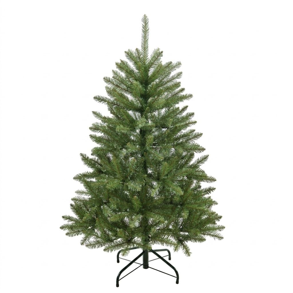 7.5FT Unlit Christmas Tree Green, Dunhill Fir Artificial Tree with 2514 PVC Branch Tips, Realistic Full Shape, Foldable Metal Stand for Indoor Home, Office & Holiday Decoration