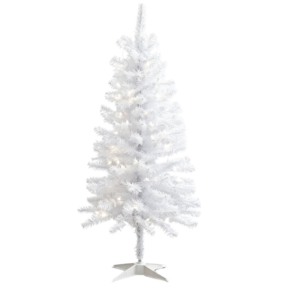 3FT Pink Mini Christmas Tree with Lights - Hinged Small Artificial Xmas Tree - Includes 50 LED String Light, 160 Tips Dense Branches & Detachable Stand - Pink Christmas Decoration Tree for Holiday