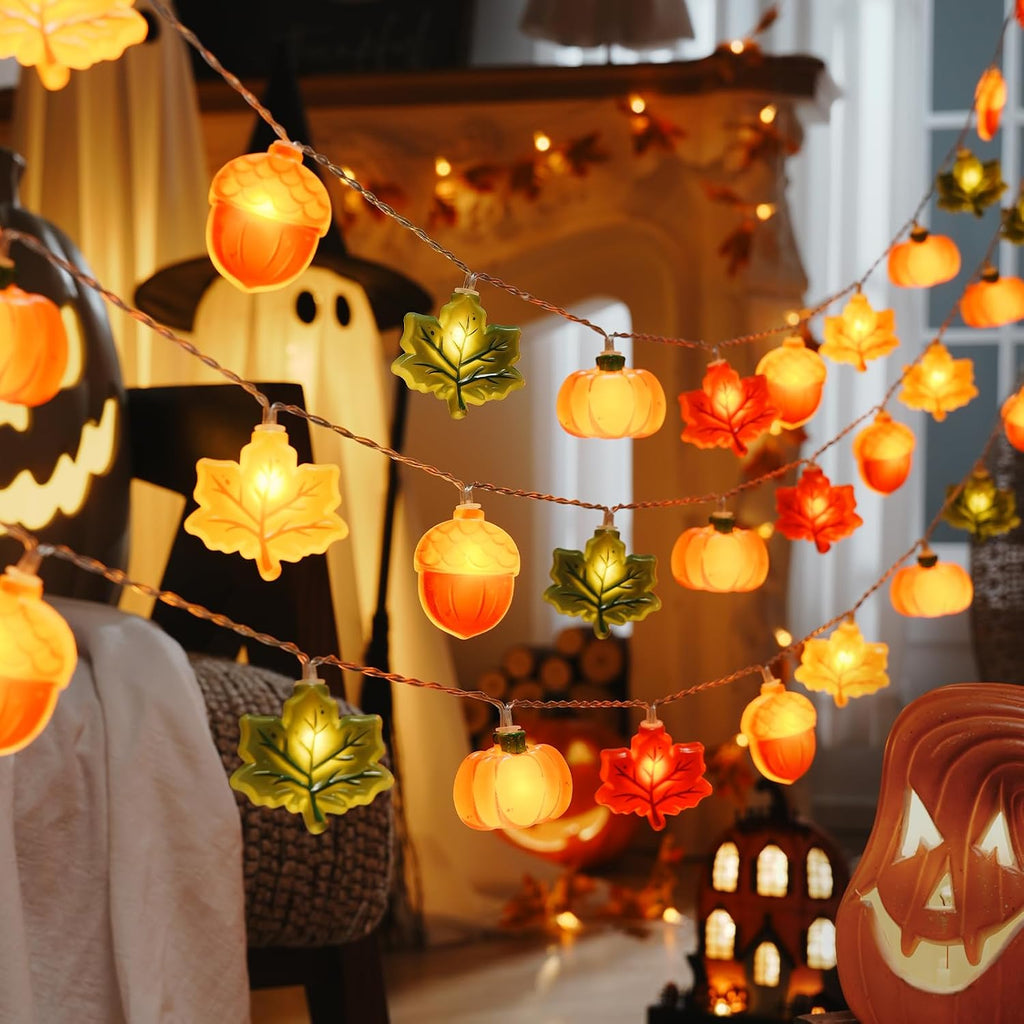 LOLStar Fall Decor, Fall String Lights, 9.8FT 20LED Thanksgiving Lights