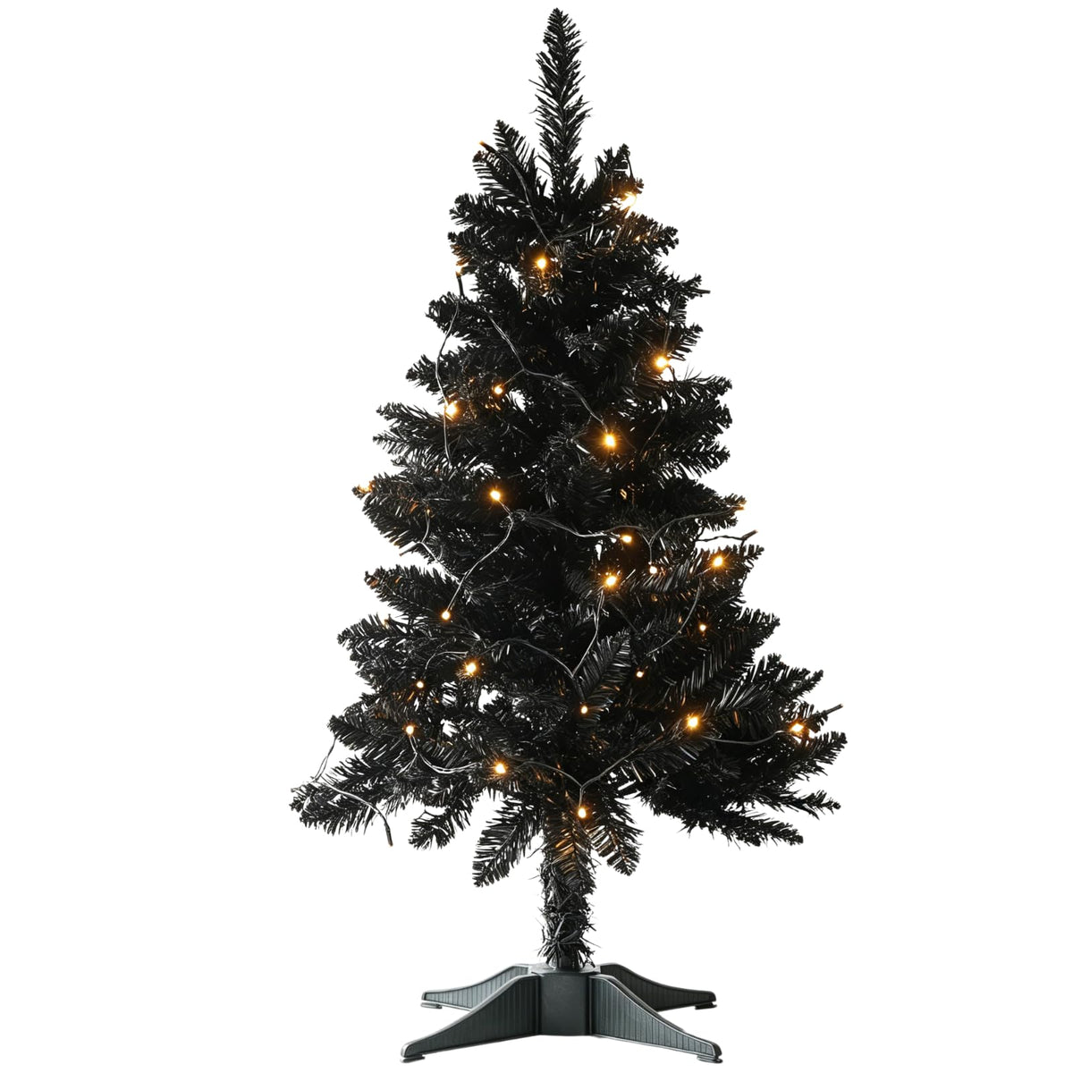 3FT Pink Mini Christmas Tree with Lights - Hinged Small Artificial Xmas Tree - Includes 50 LED String Light, 160 Tips Dense Branches & Detachable Stand - Pink Christmas Decoration Tree for Holiday