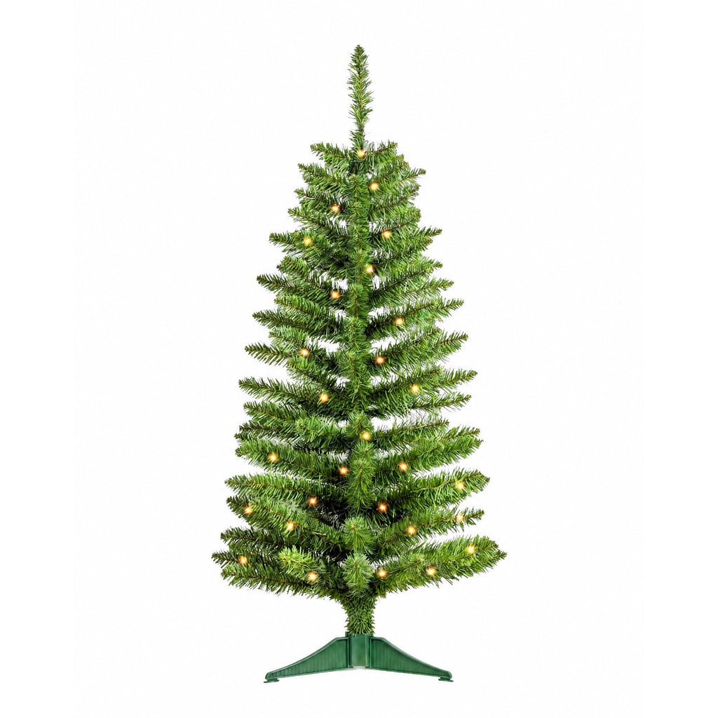 4ft Green Christmas Tree with Light，Small Artificial Xmas Tree