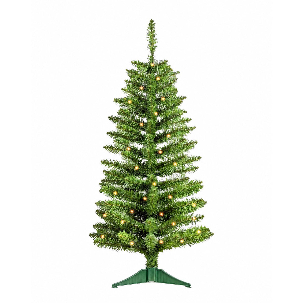 4ft Green Christmas Tree with Light，Small Artificial Xmas Tree