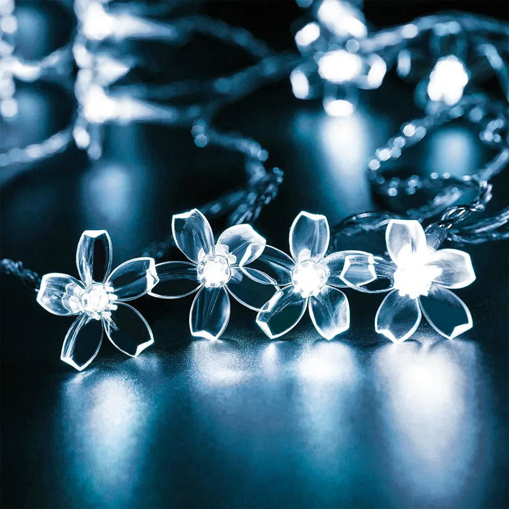 33ft 100 LED Plug in Glow Warm Fairy Flower String Lights Christmas Decor