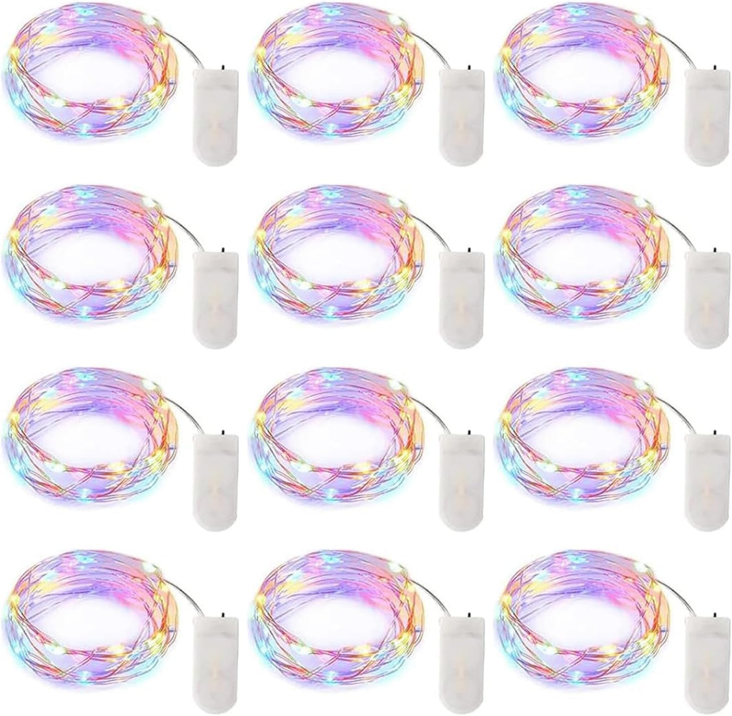 Brightown 12 Pack 7ft Battery Operated LED Fairy Lights for Xmas Decoration