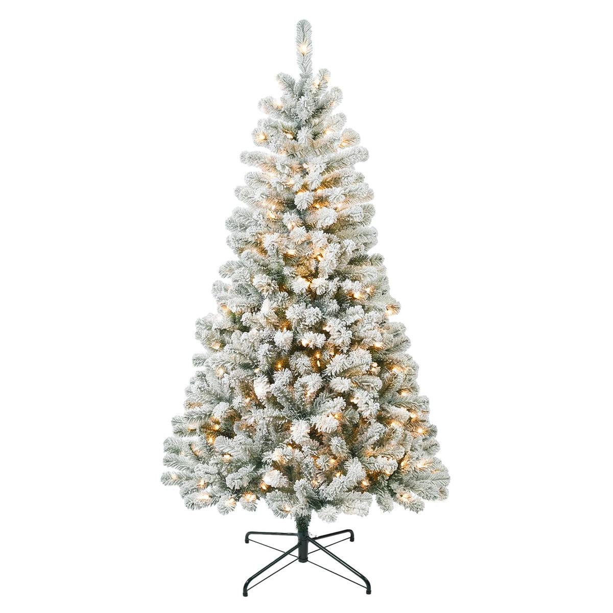 6.5FT Pre-Lit Artificial Christmas Tree with 650 White Lights