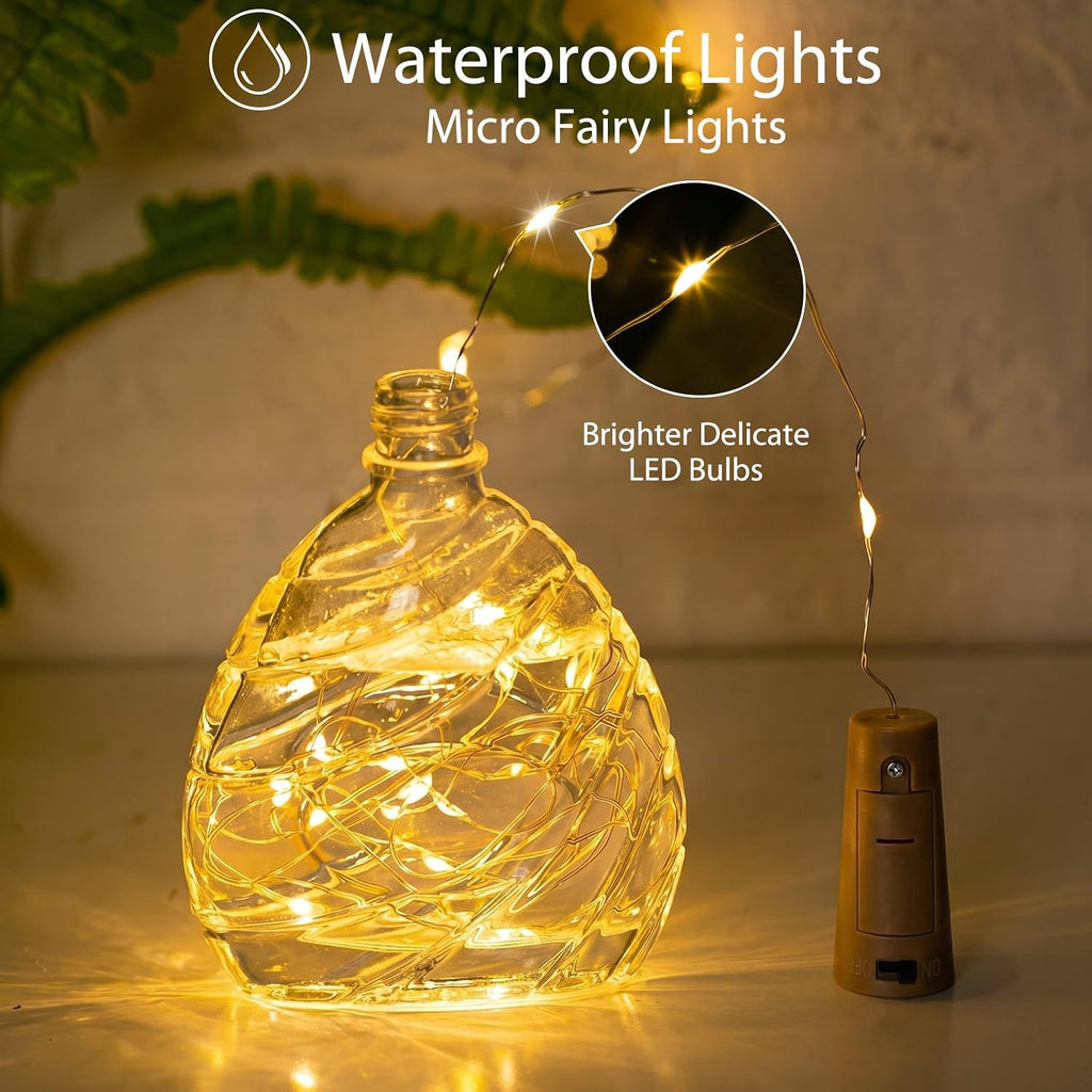 Brightown 10 Pack 7ft Battery Operated Wine Bottle Lights with Cork