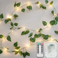 suddus 60LED Garland with White Camellia Lights Battery Operated Clear Wire