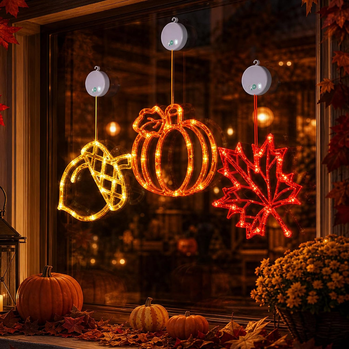 LOLStar Fall Decor Fall Lights 2026, Thanksgiving Decorations LED Lights