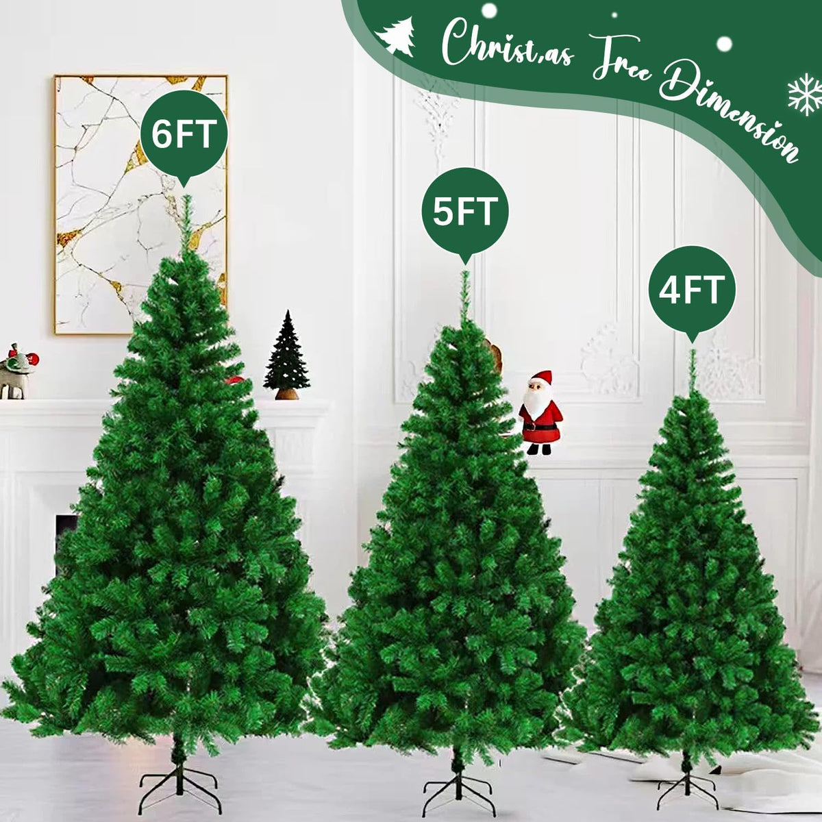 4ft Green Artificial Christmas Tree,Arbol de Navidad Small Fake Xmas Tree