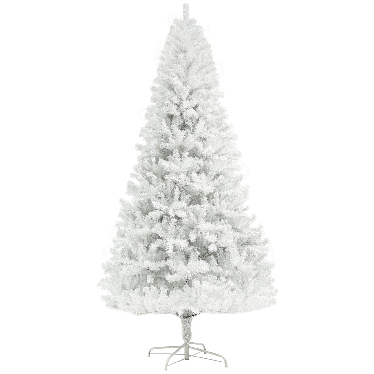 HOMCOM 7ft Snow Flocked Artificial Christmas Tree Hinged Xmas Tree Green