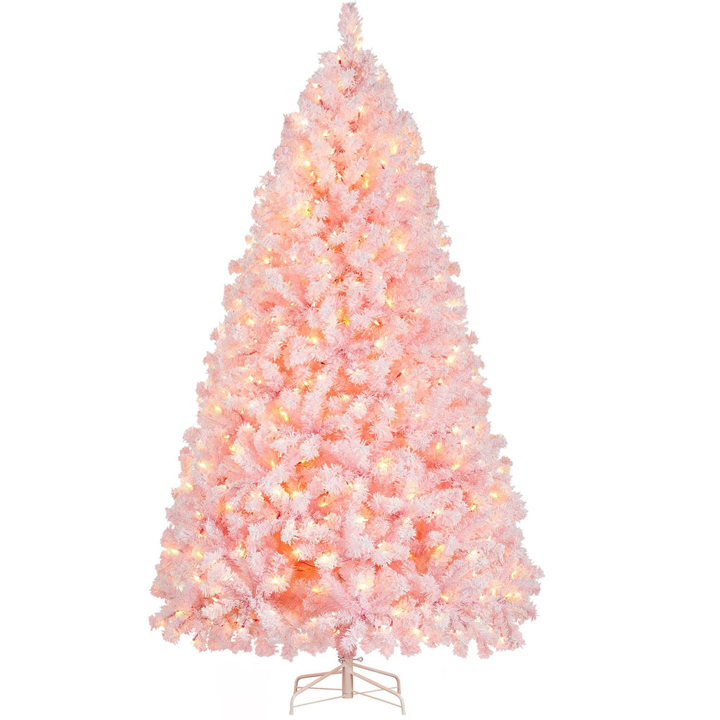 Yaheetech 6ft Pre-Lit Snow Flocked Artificial Christmas Tree, 250 Lights
