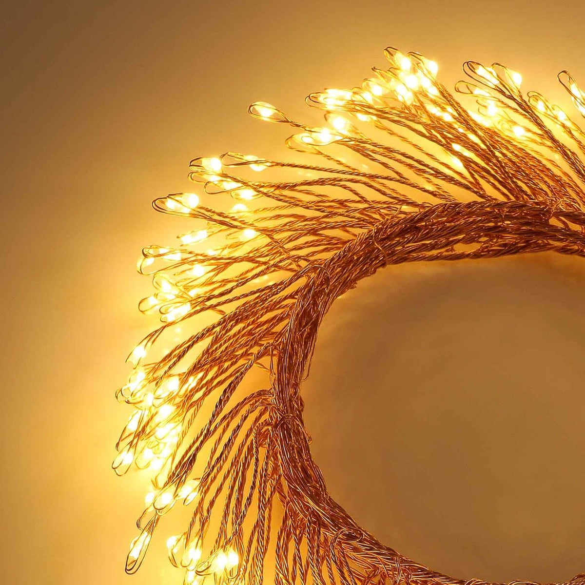 Qbis Warm White Cluster Lights on Thin Copper Wire, 200 Micro LED USB Plug in Christmas Fairy Lights, Timer, Multi Function, Memory, Brightness, Firecracker Light, Awesome bedroom or dorm lighting