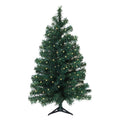 Okicoler Pre-Lit Pencil Artificial Holiday Slim Christmas Tree with Warm Lights and Metal Base Stand for Home, Office, Party Decoration,Green (6.5ft)