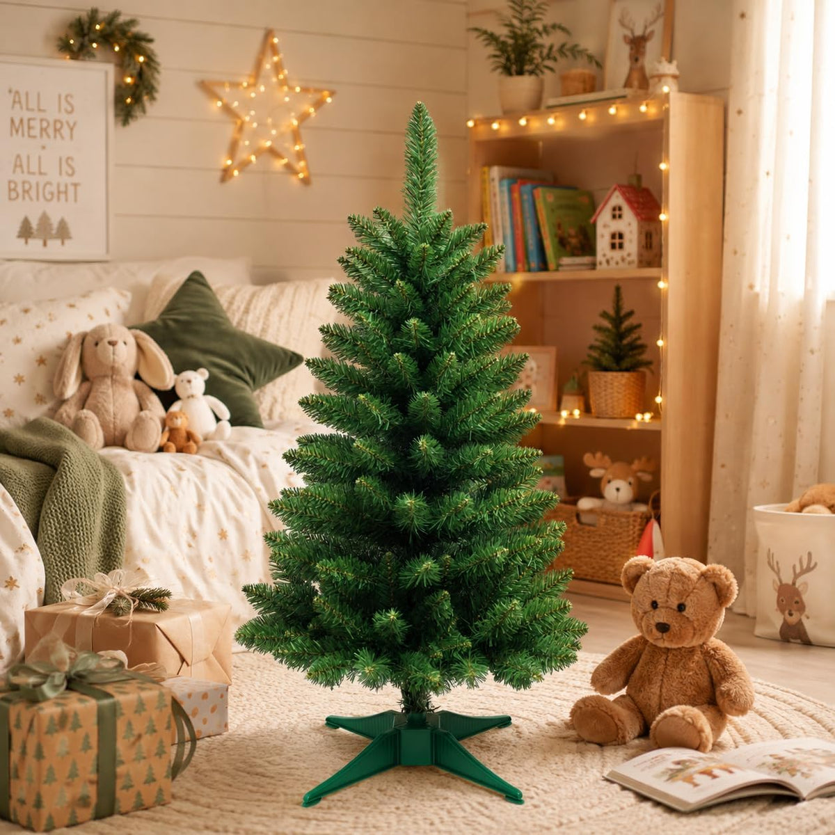 3FT Artificial Small Christmas Tree Mini Tabletop Decor Green