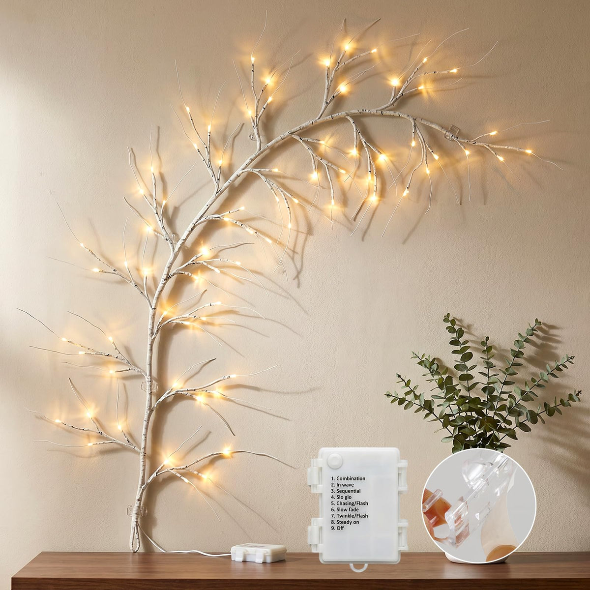Bexdir Enchanted Willow Vine Lights 9.3ft 160LED, Lighted Branches for Wall
