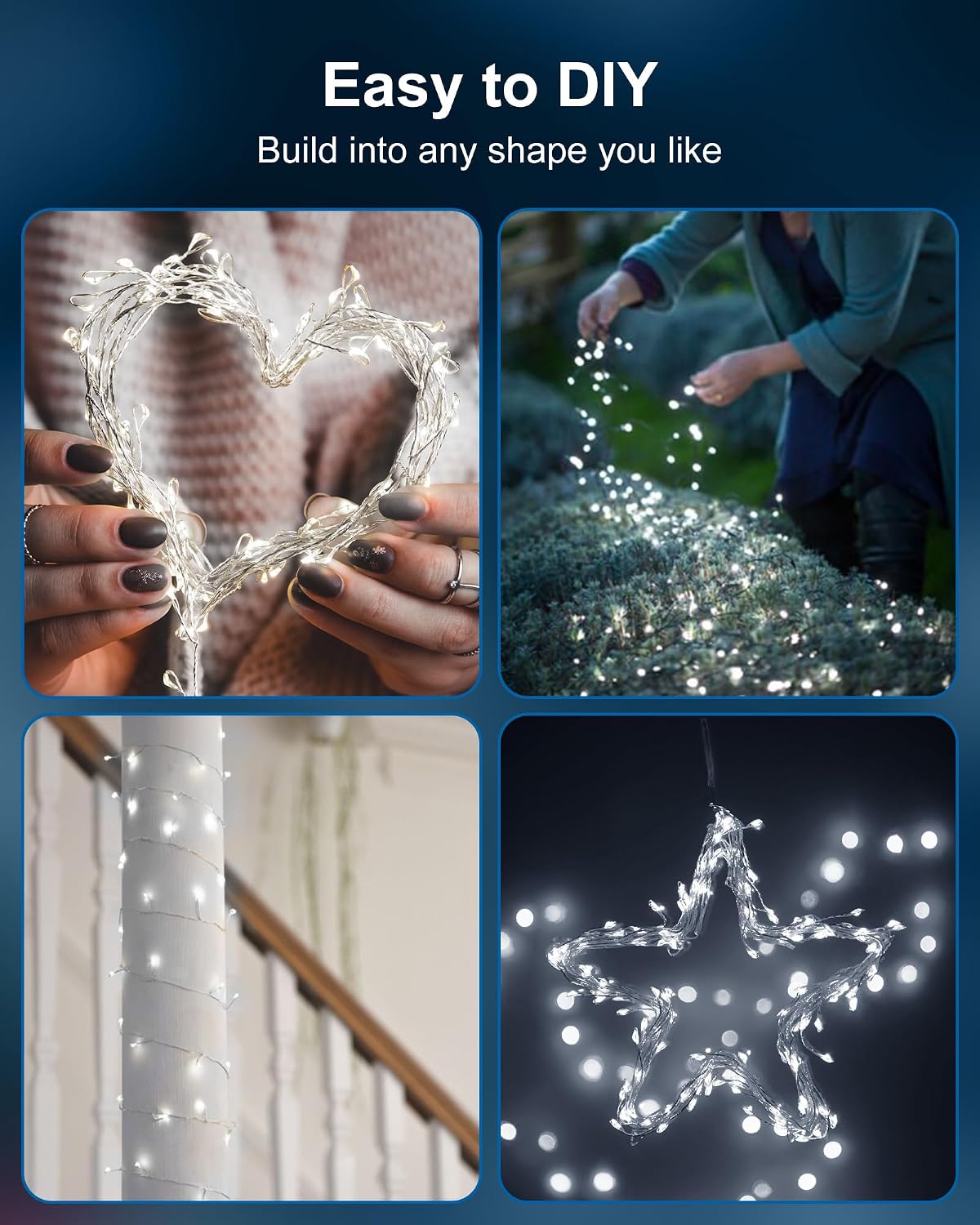 Minetom Fairy Lights Battery Operated, Twinkle String Lights 5ft 60LED