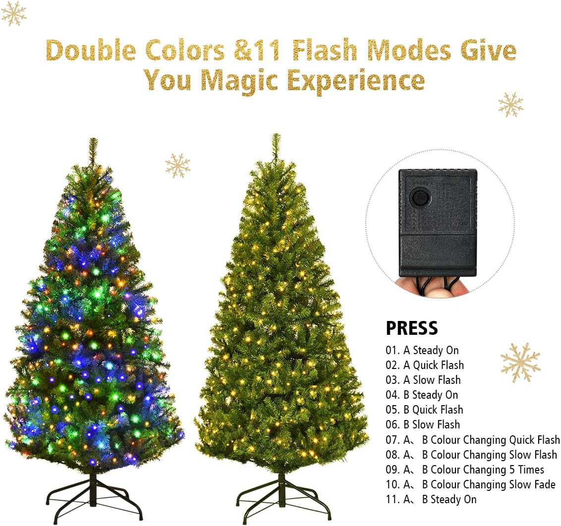 COSTWAY 4 FT Pre-lit Christmas Tree, Artificial Holiday Xmas Tree