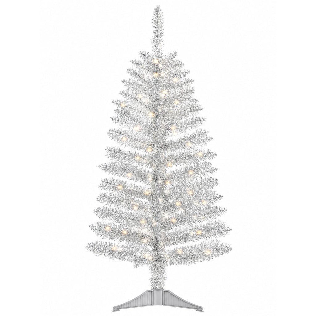 4ft Green Christmas Tree with Light，Small Artificial Xmas Tree