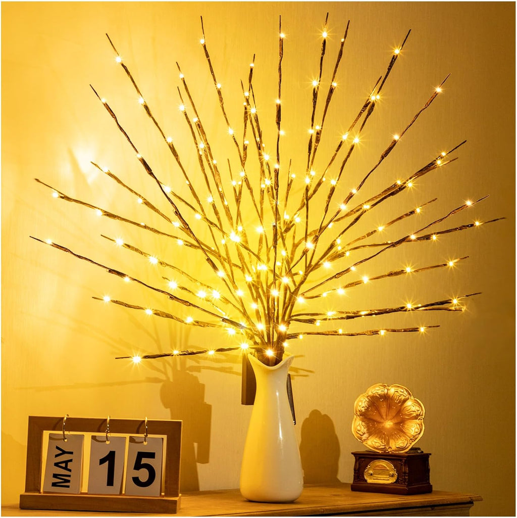 3Pack 30"Twig Lights, USB Plug in Branches Lights, 60 Led Bulbs, Warm White