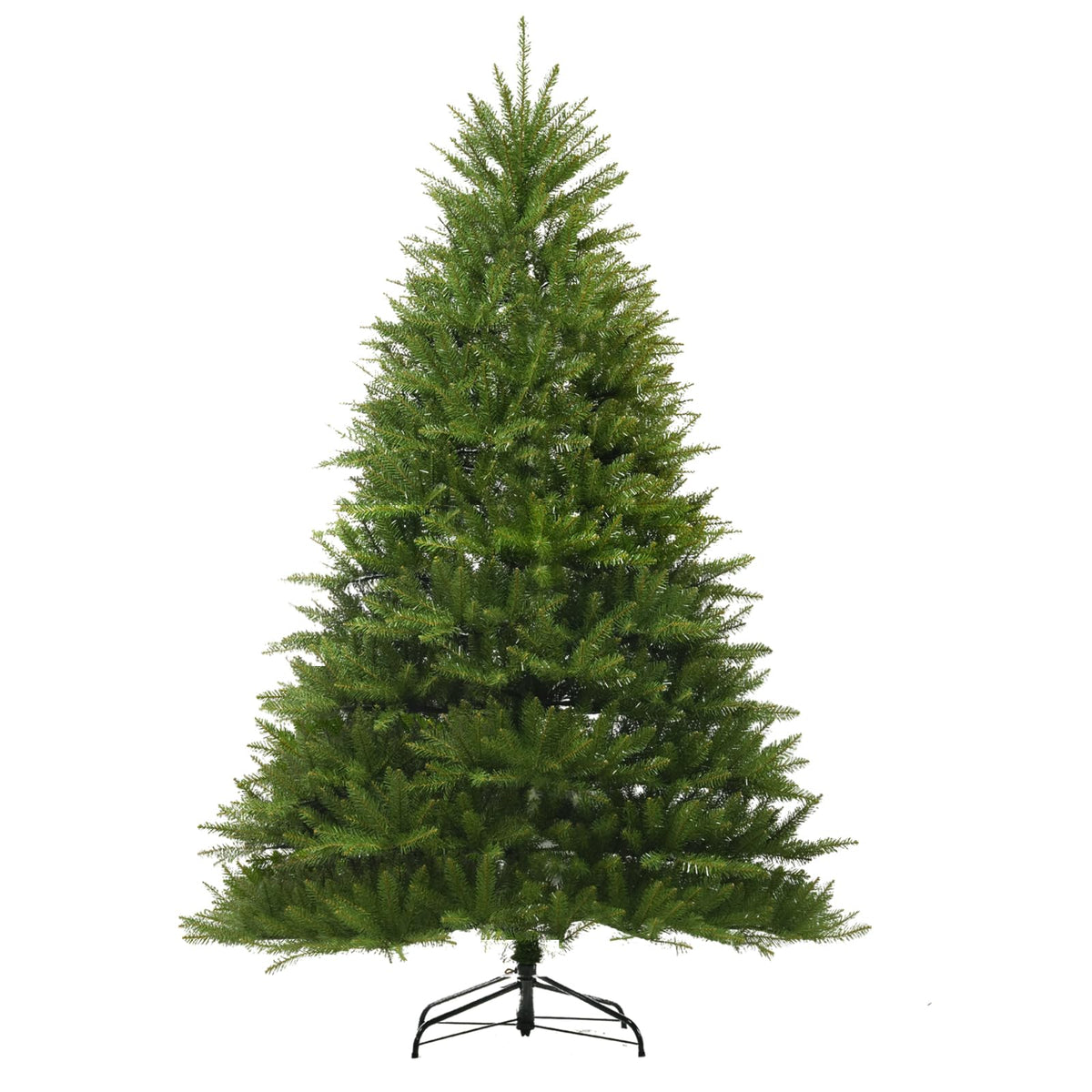 7.5FT Unlit Christmas Tree Green, Dunhill Fir Artificial Tree with 2514 PVC Branch Tips, Realistic Full Shape, Foldable Metal Stand for Indoor Home, Office & Holiday Decoration