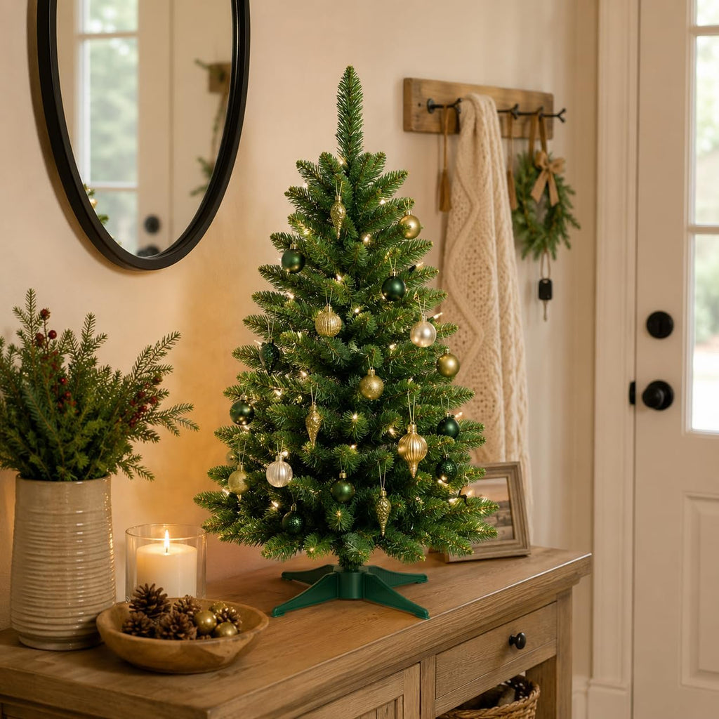 3FT Artificial Small Christmas Tree Mini Tabletop Decor Green