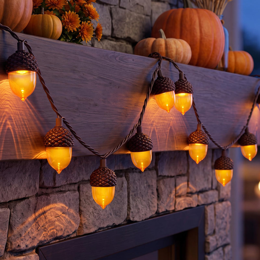 SUNSGNE Thanksgiving Turkey String Lights, 12FT 20 LED Fall Decor Lights