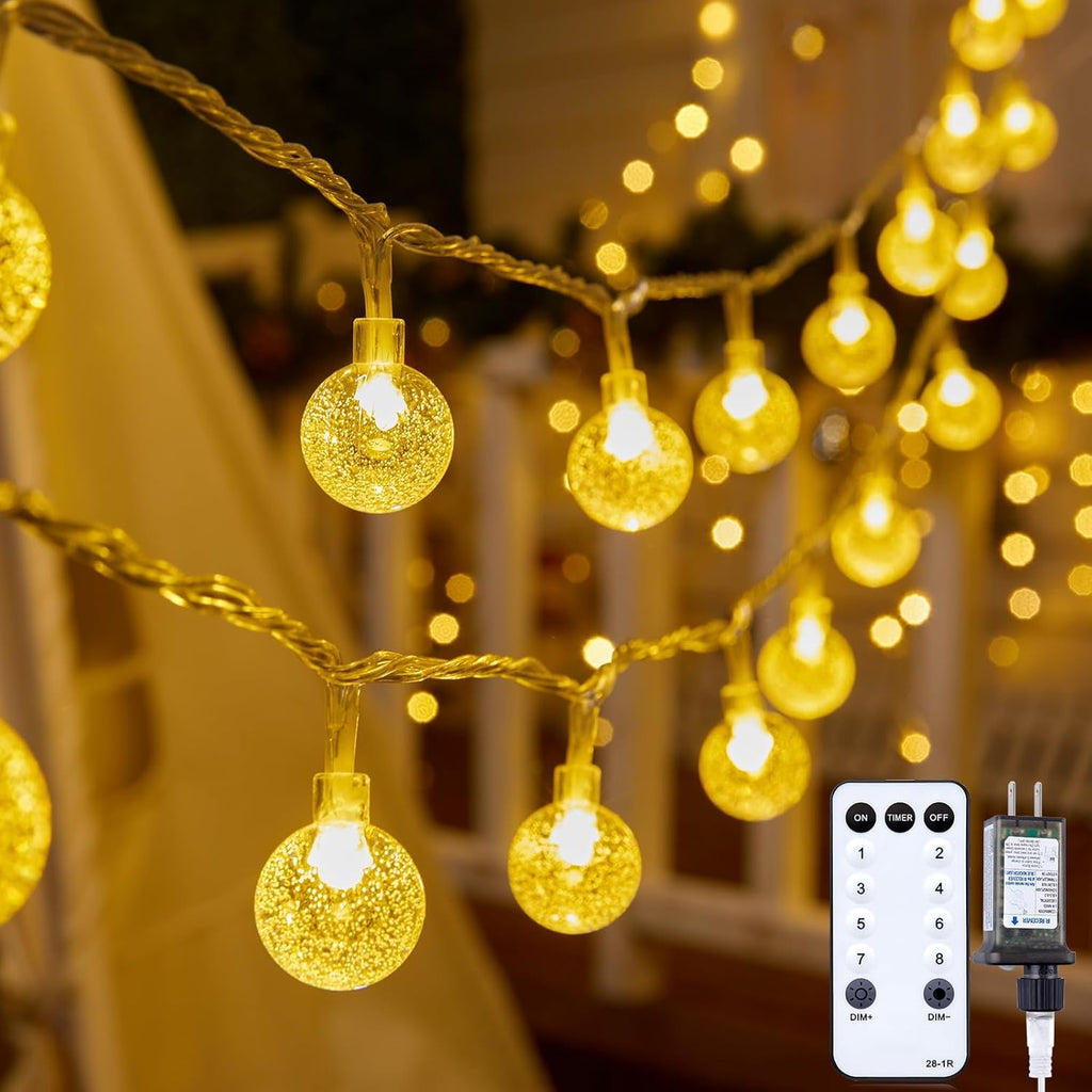 Minetom 33ft Plug in Star String Lights with Remote and Timer