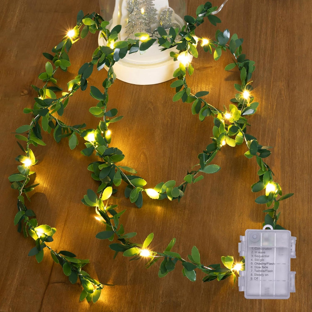 Fall Garland with Lights, Autumn Maple Leaf Lights, Fall Decor 14.7FT 40LED