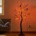 Hairui Lighted Halloween Tree with 150 Orange Fairy Lights 4FT, Spooky Black Tree Lights Plug in for Indoor Outdoor Home Halloween Party Decoration