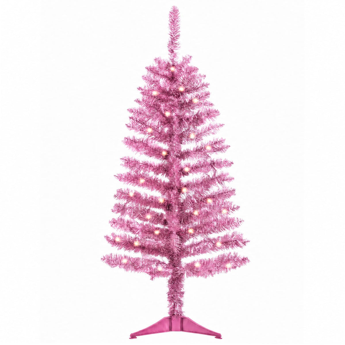 4ft Green Christmas Tree with Light，Small Artificial Xmas Tree