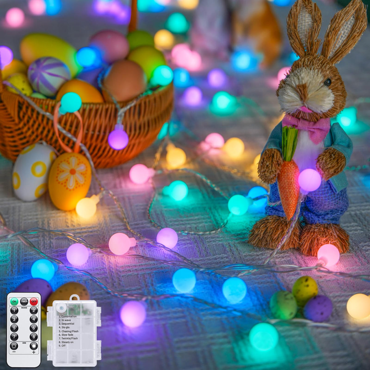JMEXSUSS 100 LED Globe String Lights Indoor Bedroom, 33ft Fairy Lights