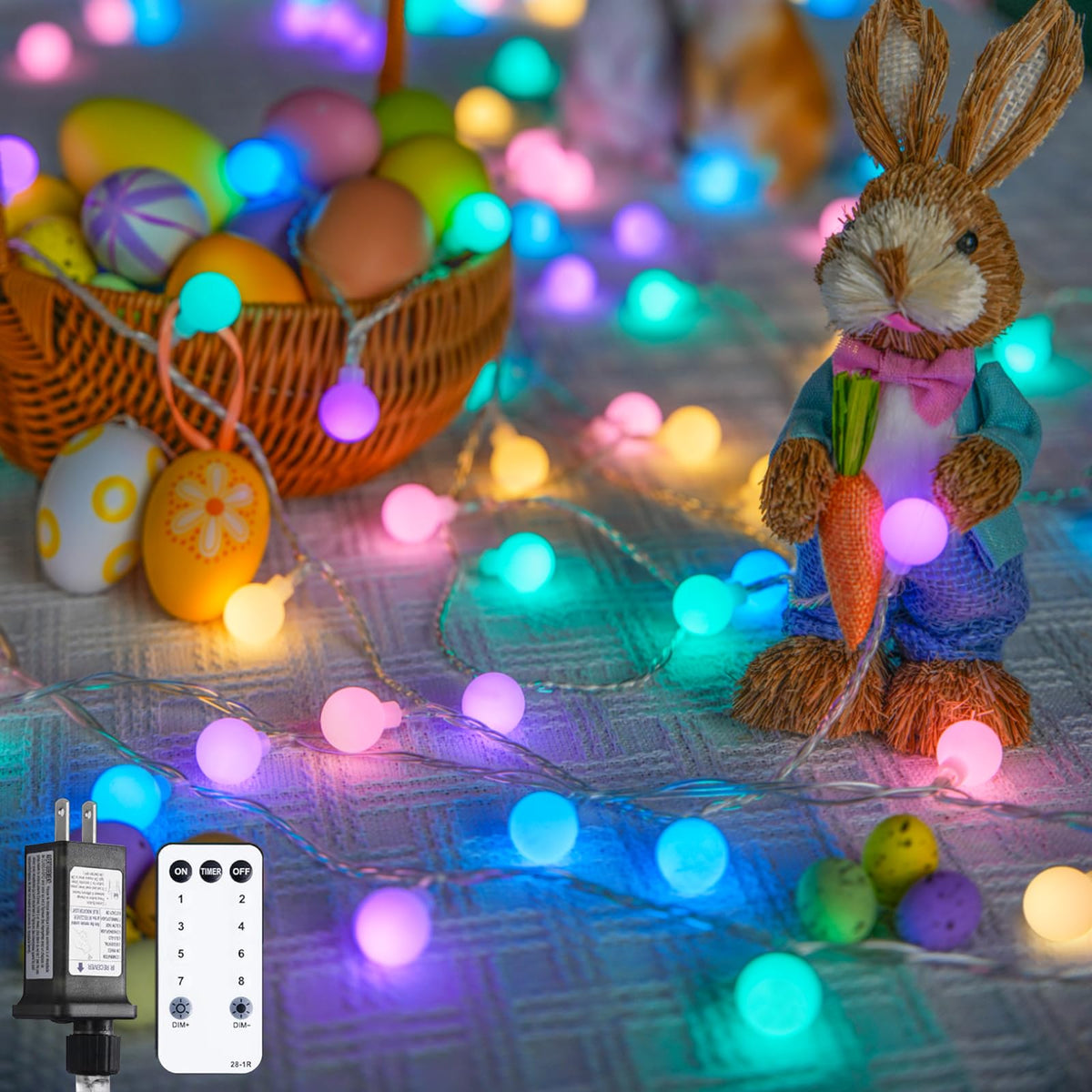 JMEXSUSS 100 LED Globe String Lights Indoor Bedroom, 33ft Fairy Lights