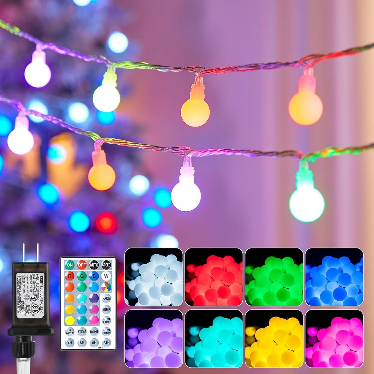 Minetom Globe String Lights, 33 Feet 100 Led Fairy Lights Plug in