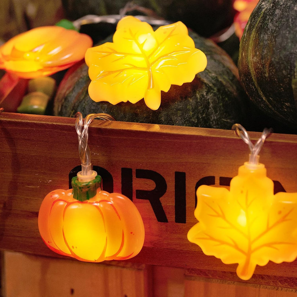 LOLStar Fall Decor, Fall String Lights, 9.8FT 20LED Thanksgiving Lights