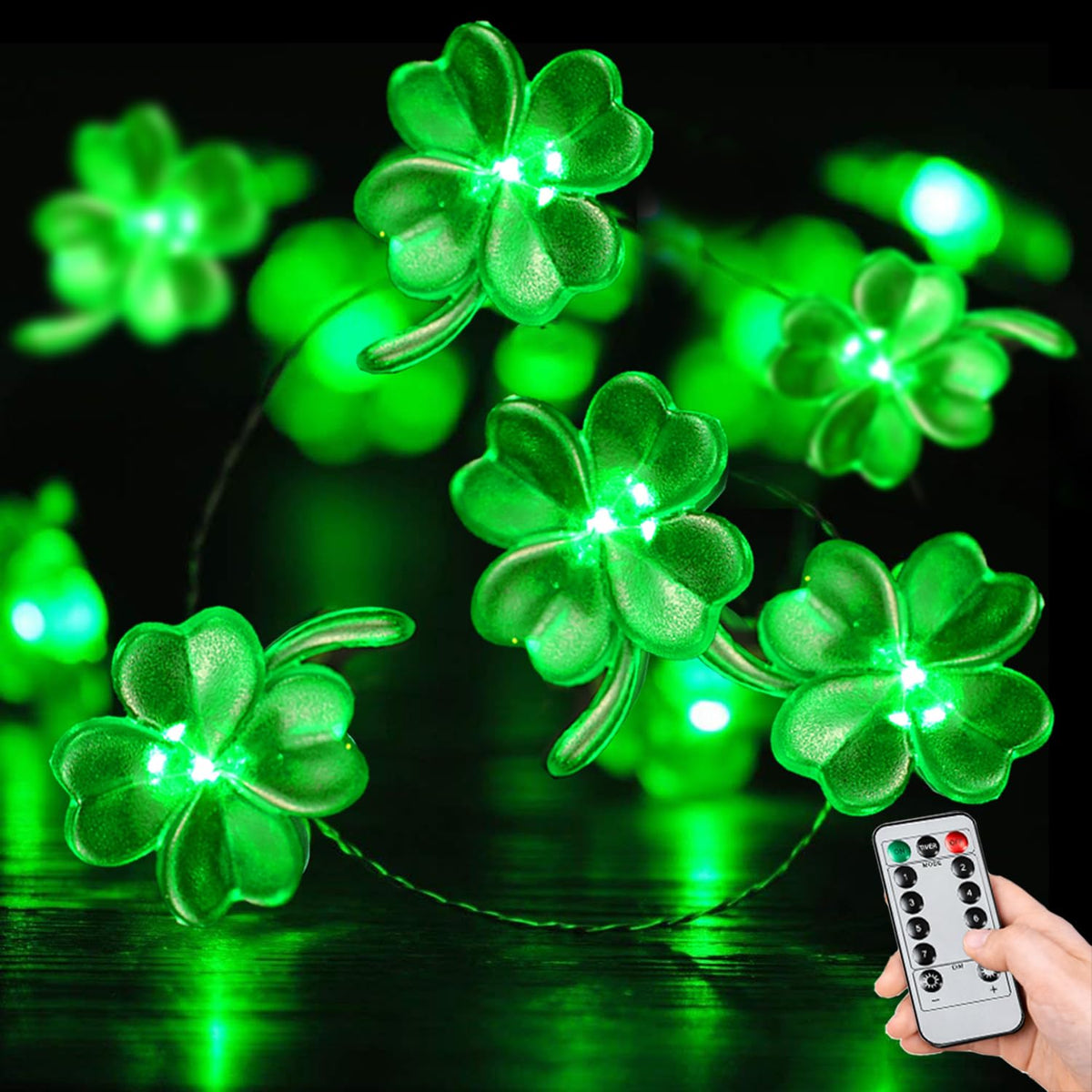 BOHON Thanksgiving Decoration 30 LEDs Acorn 3D Pumpkin Leaf String Lights