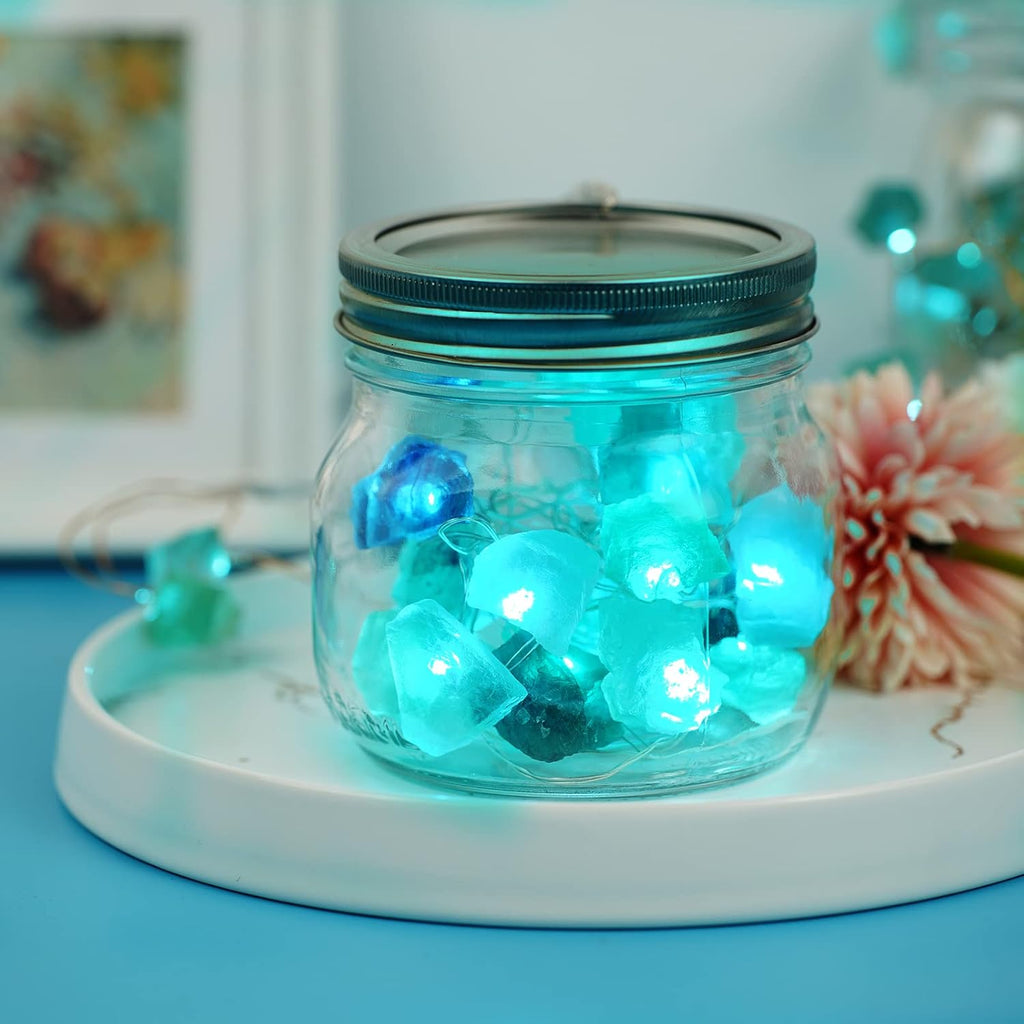 BOHON Natural Fluorite String Lights Battery Operated with Remote Timer