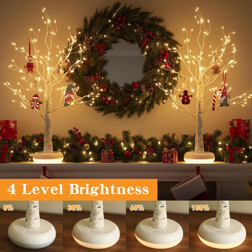 Birch Tree with Lights, Lighted Twinkle Christmas Tree Fairy Light Spirit