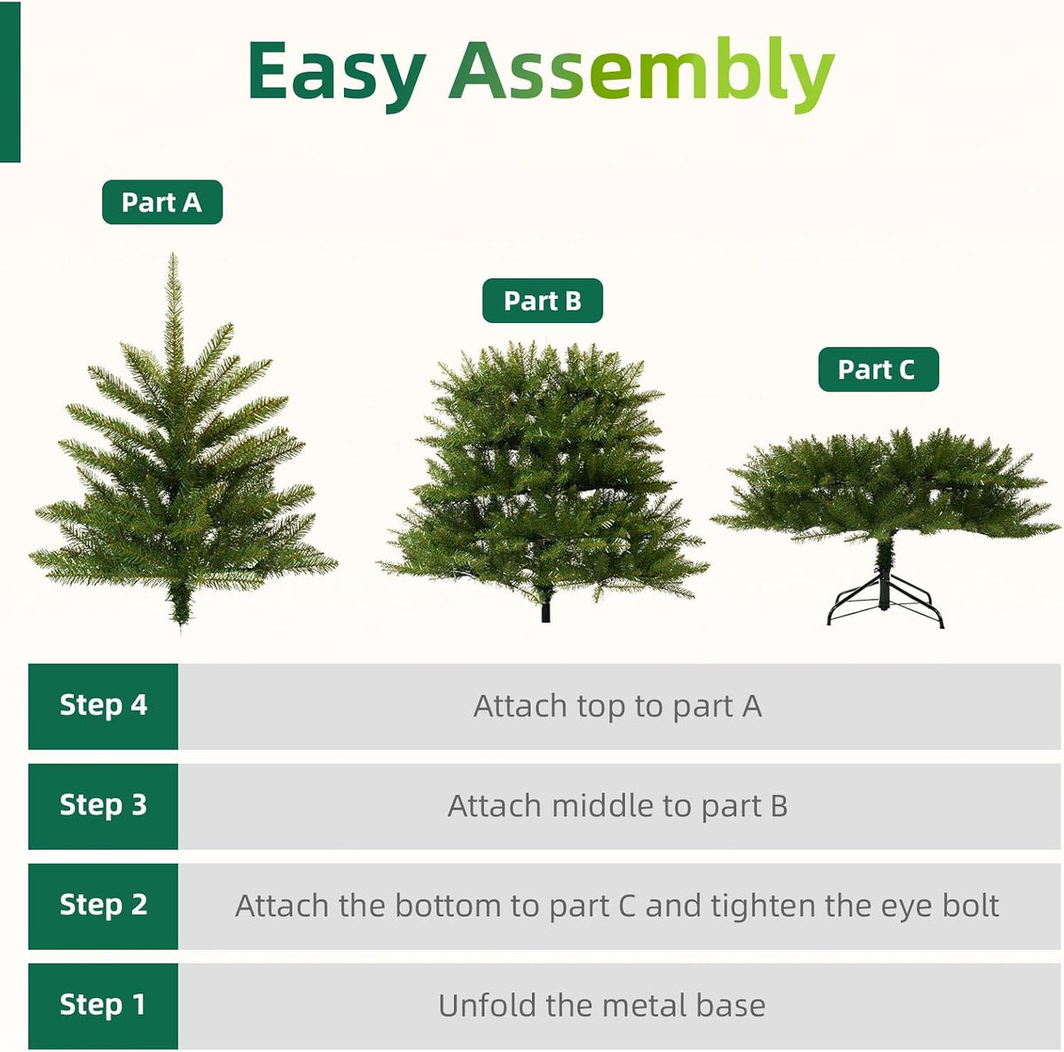 7.5FT Unlit Christmas Tree Green, Dunhill Fir Artificial Tree with 2514 PVC Branch Tips, Realistic Full Shape, Foldable Metal Stand for Indoor Home, Office & Holiday Decoration