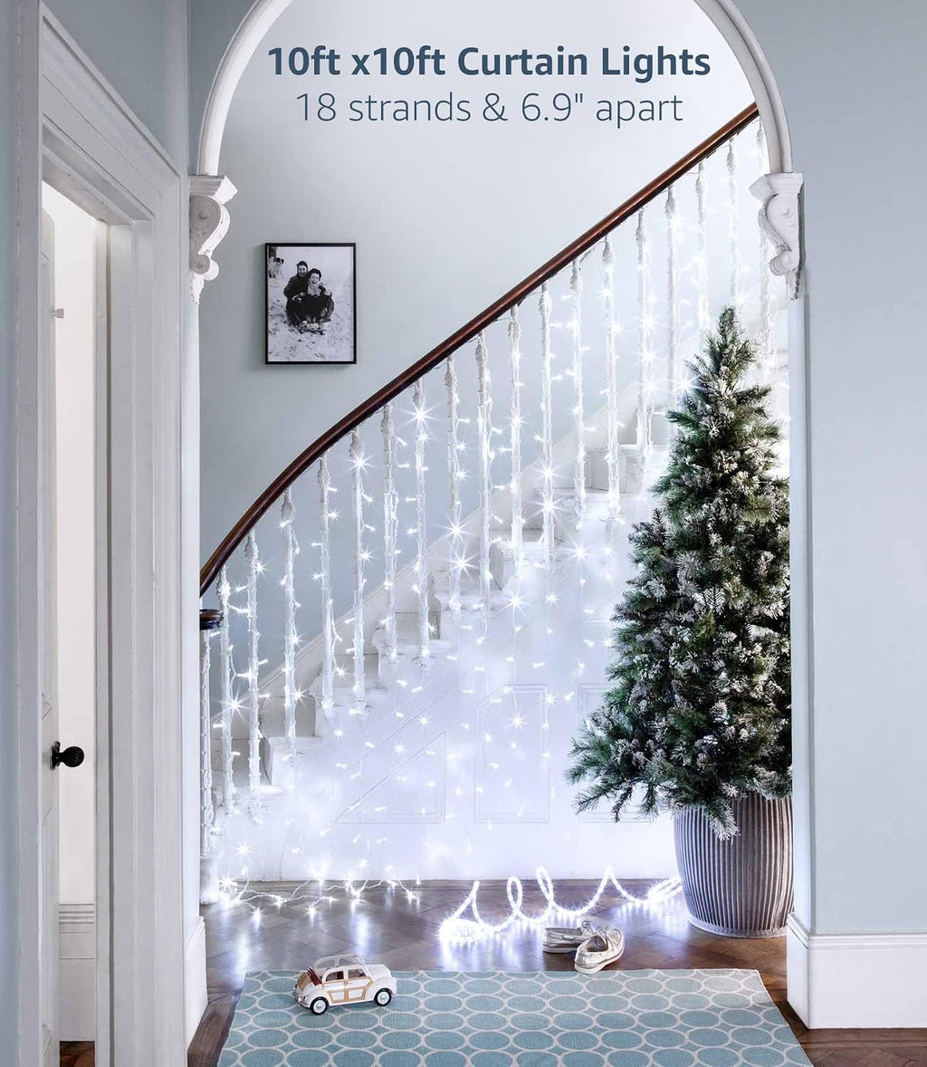 Lepro Lighting Ever 306 LED Curtain Lights Cool White, Hanging Fairy Lights