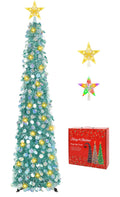 5FT Pop Up Christmas Tree with Lighted Top Star for Christmas Decorations