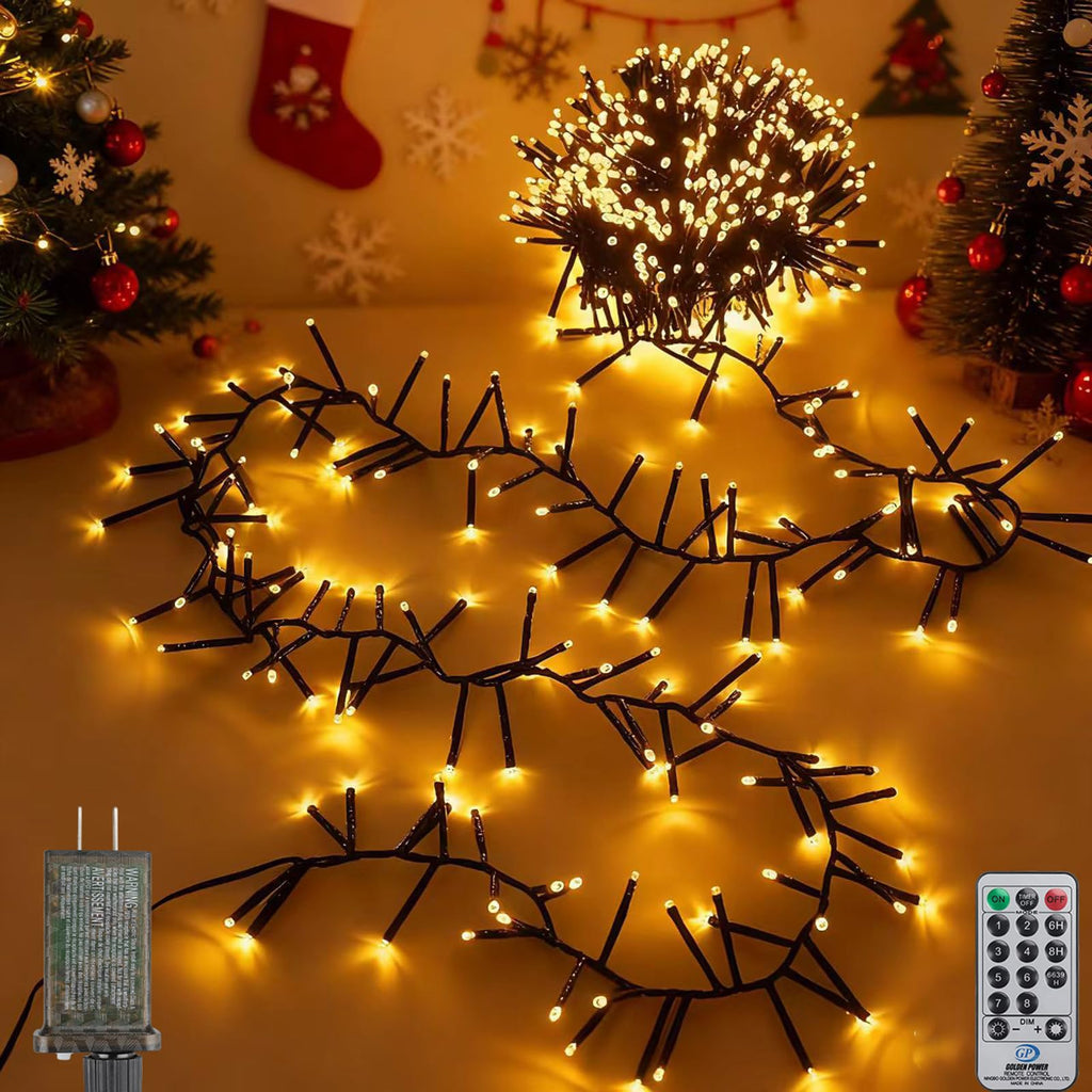 Christmas Cluster Lights Plug-in 52FT 800LEDs String Lights Indoor Outdoor